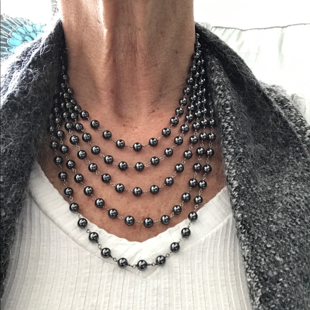 Multi Strand Hematite Necklace - image 1